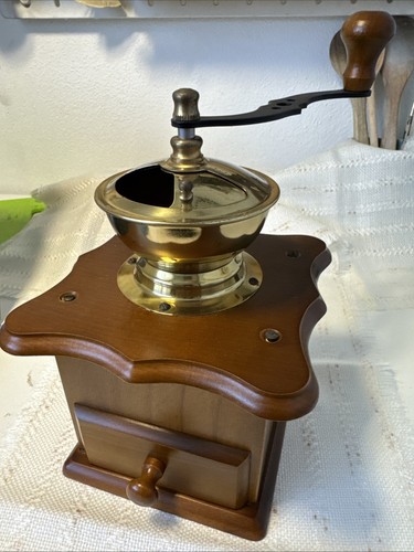 Alte kaffeemühle holz messing - alte,
